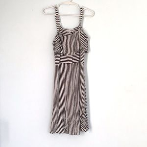 Black and white striped dress